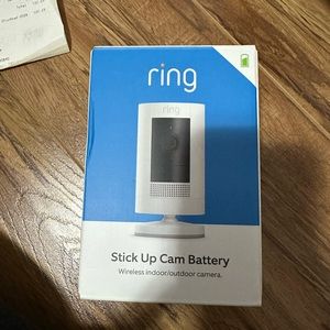 Ring stick up camera. Security camera. Never used, brand new in box.